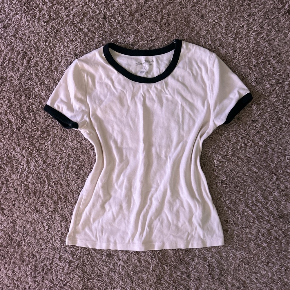 Target White Tee with Black Trim